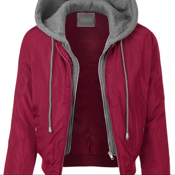Jackets & Blazers - 70% CLEARANCE ‼️Layered Burgundy Bomber
